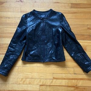 M0851 Leather Moto Jacket Black